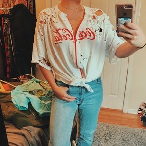 **SOLD** Destroyed Zip Up CocaCola Tee